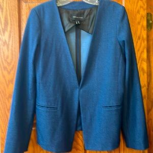 ADRIENNE VITTADINI jacket blazer M soft BLUE marl pocket excellent LN